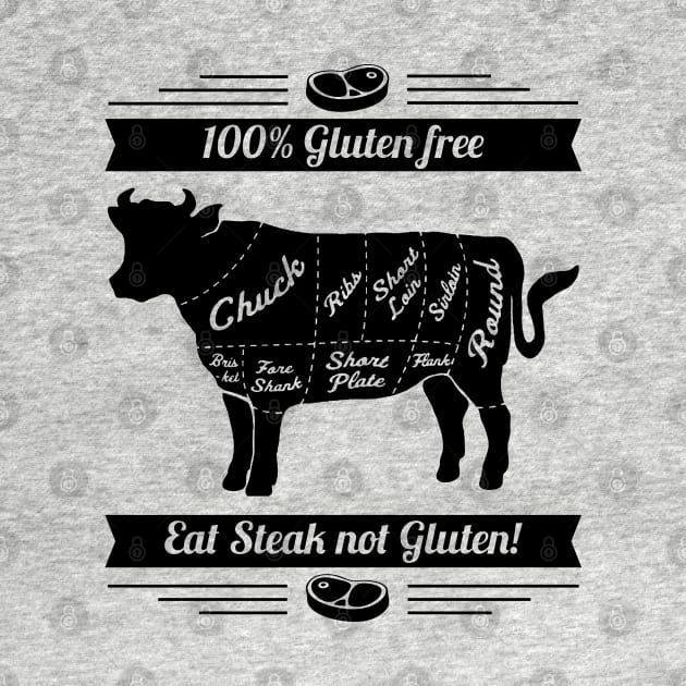 Funny BBQ Meatlovers "Gluten free" Design by boobear_studio